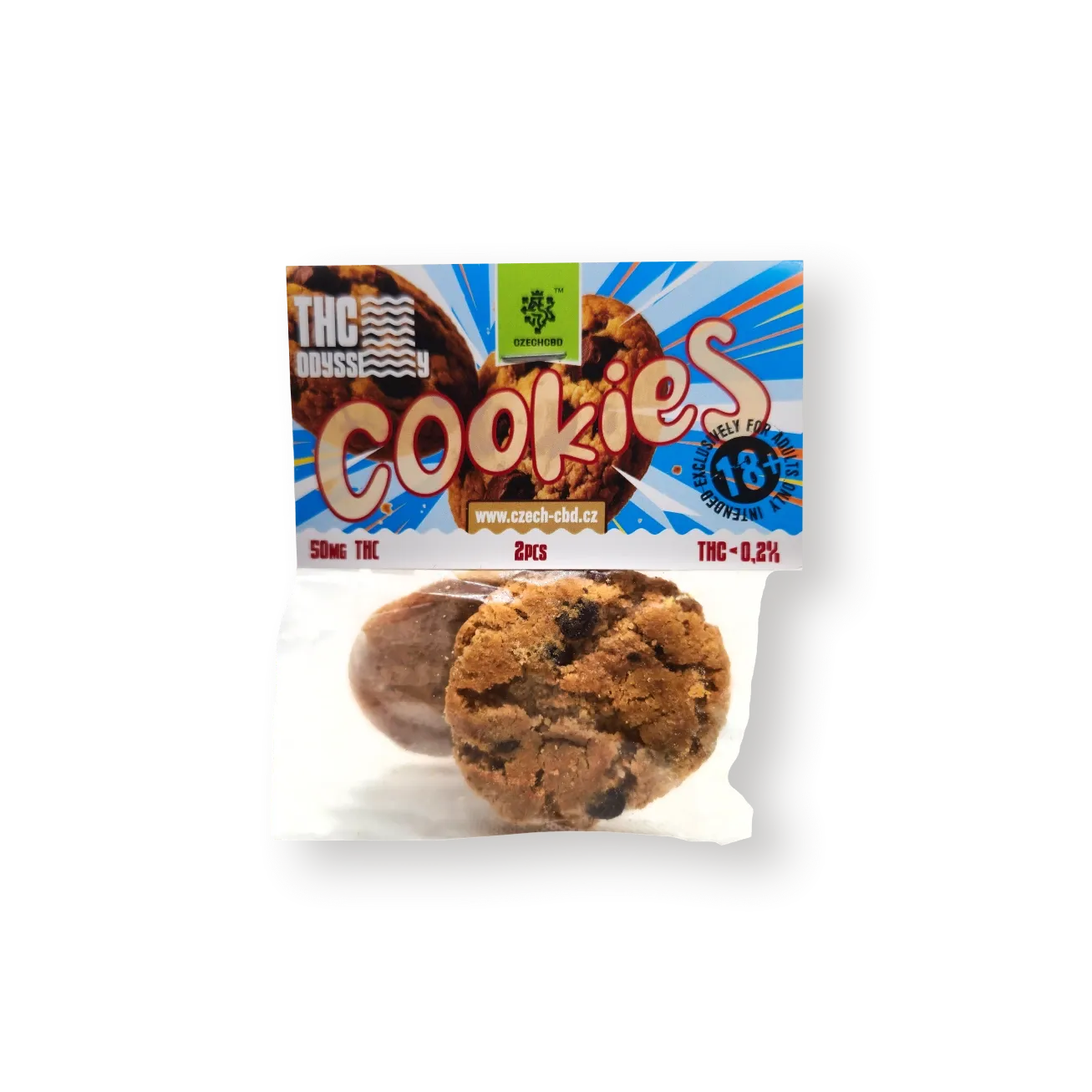 Czech CBD THC Odyssey Cookies, 50 mg THC, 2 Stück