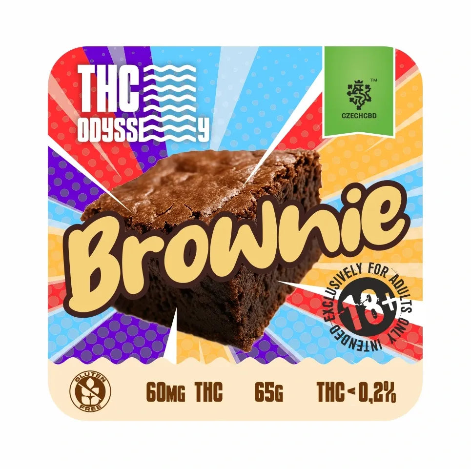 Czech CBD THC Odyssey Brownie, 60 mg THC, 65 g
