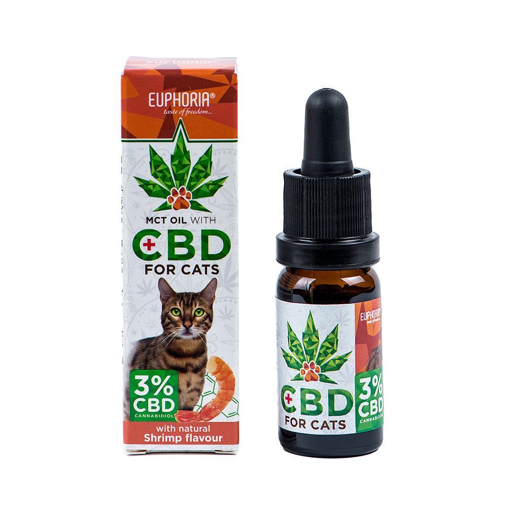 Euphoria 3% CBD-Öl für Katzen - Vollspektrum-Cannabidiol-Öl mit Garnelengeschmack