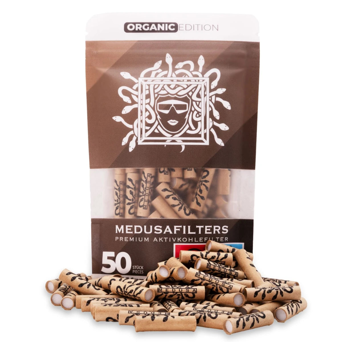 Medusafilters Aktivkohlefilter 6mm 50er Packung Organic (50 Stück)