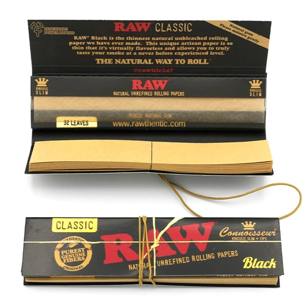 RAW Black Connoisseur Papers King Size Slim